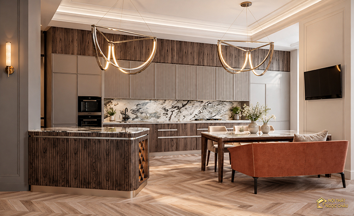 Mãu Tủ bếp laminate lacquered